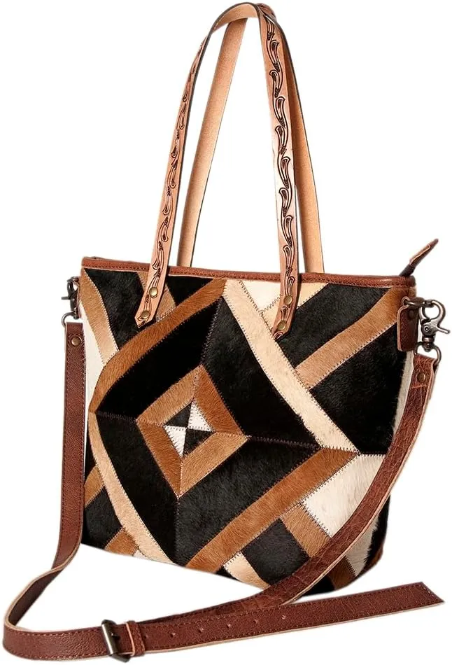 American Darling ADBG533 Tote Hair On Genuine Leather Women Bag Western Handbag Purse