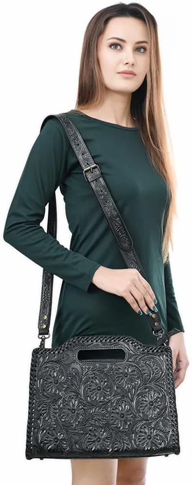 American Darling Clutch Hand Tooled Genuine Leather Women Bag Western Handbag Purse