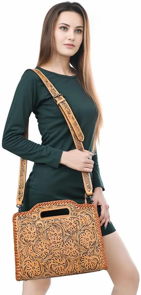 American Darling Clutch Hand Tooled Genuine Leather Women Bag Western Handbag Purse