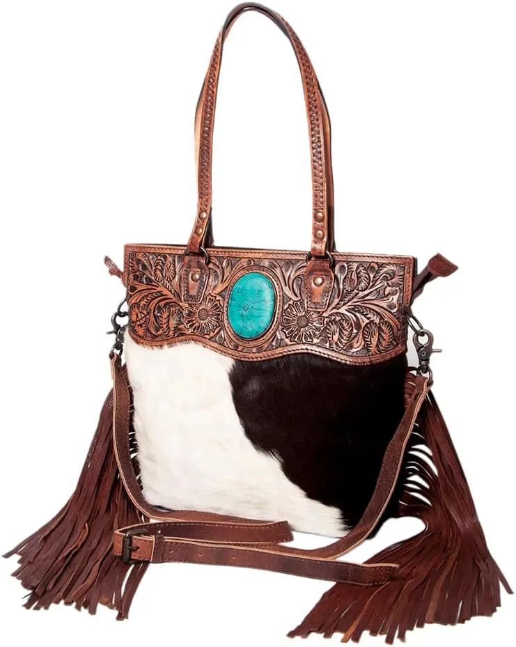 American Darling Cross Body I Hand Tooled Hair-On Genuine Leather Women Bag Western Handbag Purse