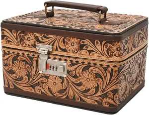 American Darling Hand Curved Genuine Leather Jewelry Case Bag