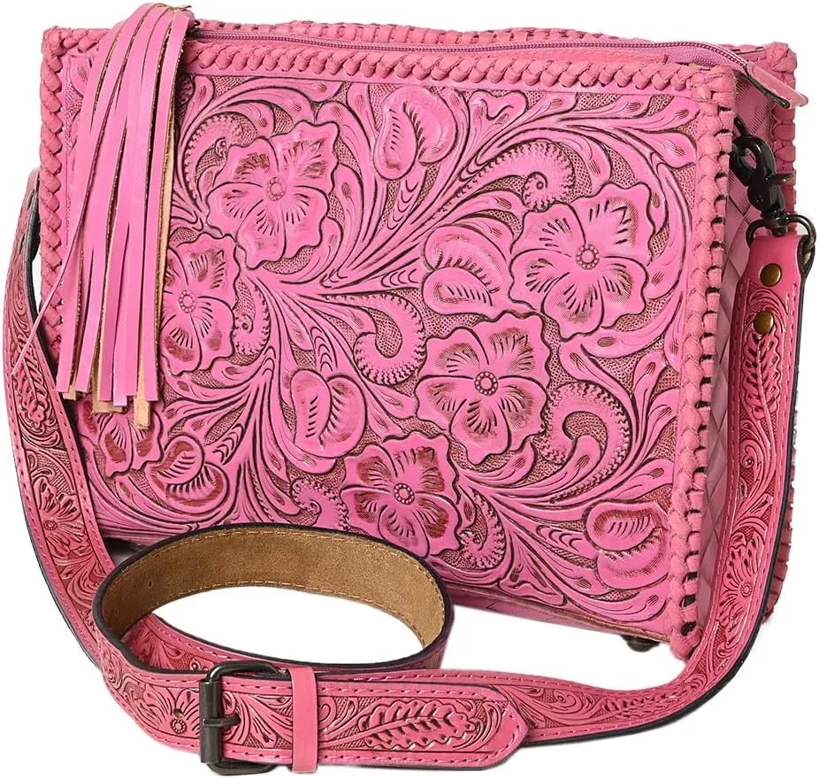 American Darling Hand Tooled Genuine Leather Women Bag Western Handbag Purse