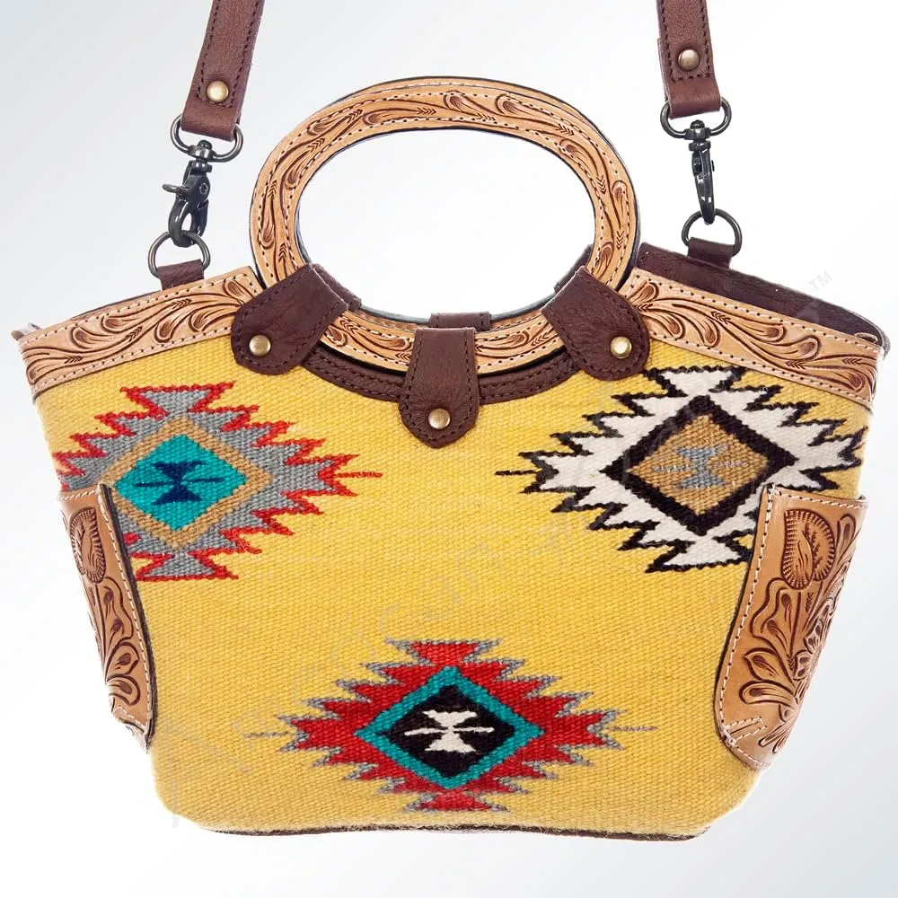 American Darling Hand Tooled Hair On Genuine Leather Women Bag Western Handbag Purse