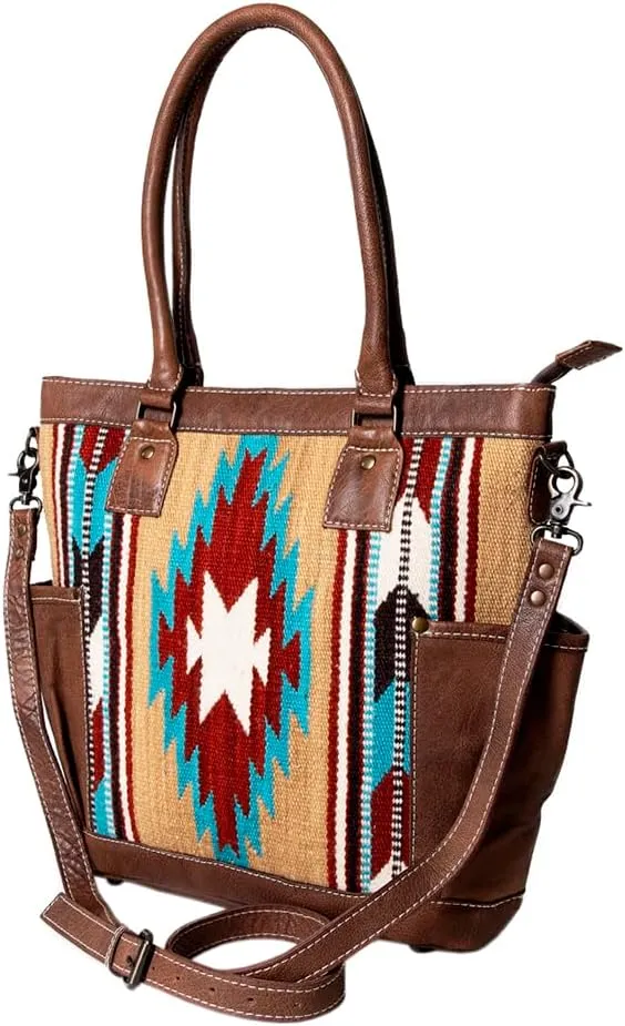 American Darling Tote Saddle Blanket Genuine Leather Women Bag Western Handbag Purse