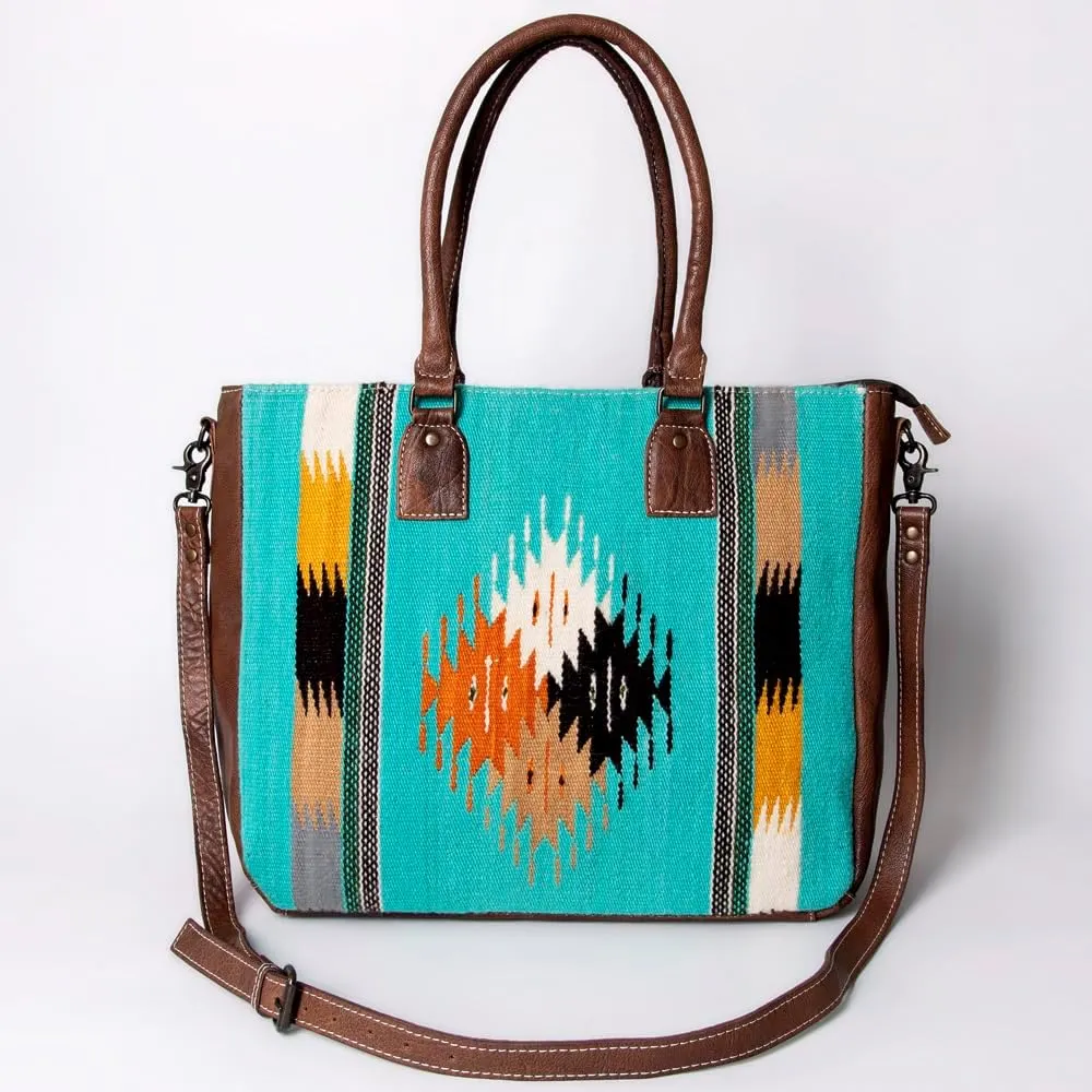American Darling Tote Saddle Blanket Genuine Leather Women Bag Western Handbag Purse