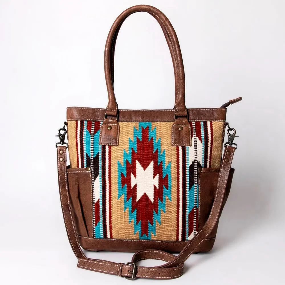 American Darling Tote Saddle Blanket Genuine Leather Women Bag Western Handbag Purse