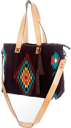 American Darling Tote Saddle Blanket Genuine Leather Women Bag Western Handbag Purse