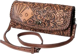 American Darling Wallet Hand Tooled Genuine Leather Women Bag Western Handbag Purse