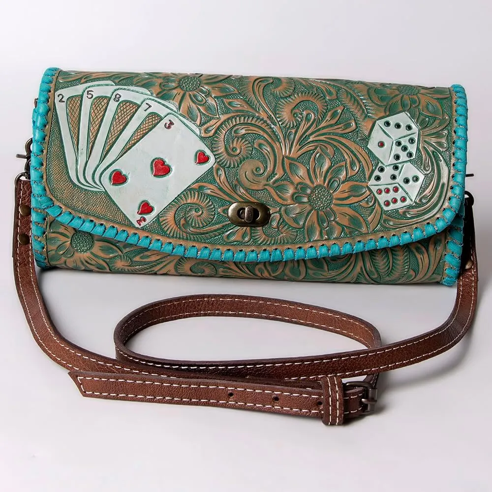 American Darling Wallet Hand Tooled Genuine Leather Women Bag Western Handbag Purse
