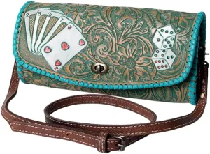 American Darling Wallet Hand Tooled Genuine Leather Women Bag Western Handbag Purse