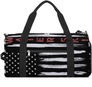 American Flag Water-skiing Water Resistant Gym Bag with Shoe Compartment, Travel Duffel Tote Bag Weekender Overnight Bag for Women Men