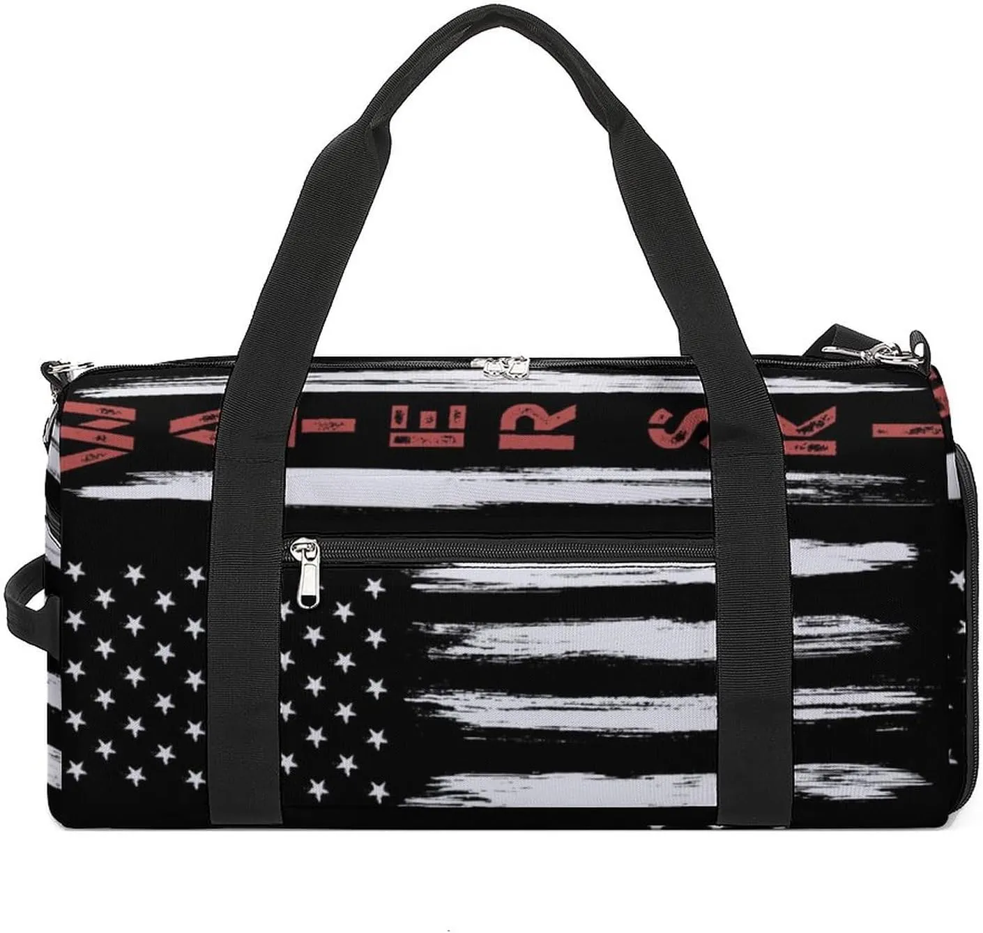 American Flag Water-skiing Water Resistant Gym Bag with Shoe Compartment, Travel Duffel Tote Bag Weekender Overnight Bag for Women Men