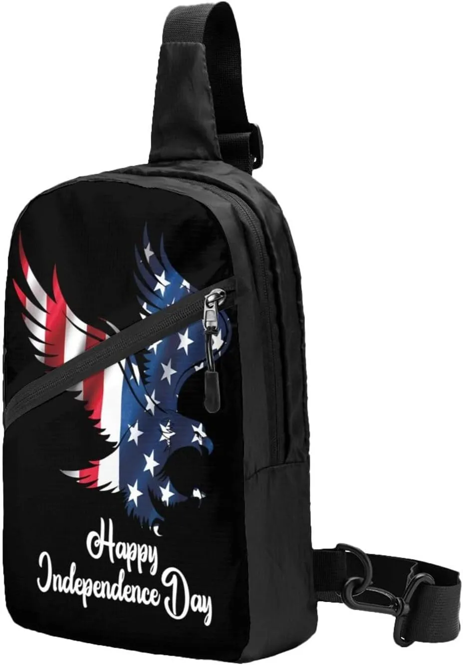 American Flag We The People Eagle Portable Sling Bags Packable Crossbody Bag Foldable Sport Daypack Reusable Shoulder Backpack Diagonally Chest Bag for Workout Travel