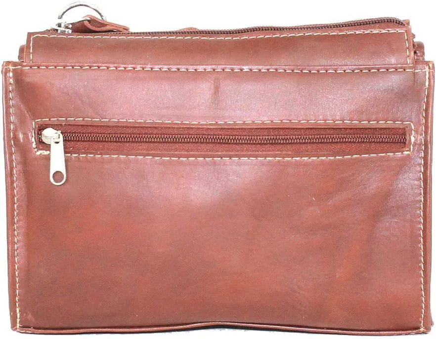 American Western Handtooled Leather Try Fold Wallet Cross