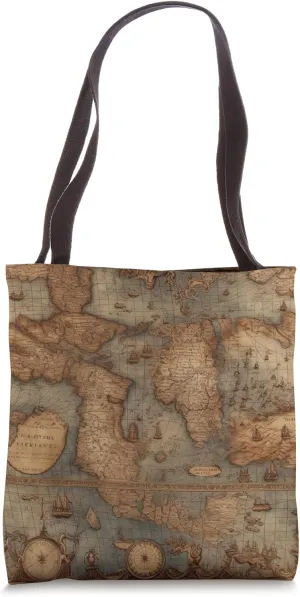 Ancient Map antique earth depiction steampunk victorian Tote Bag