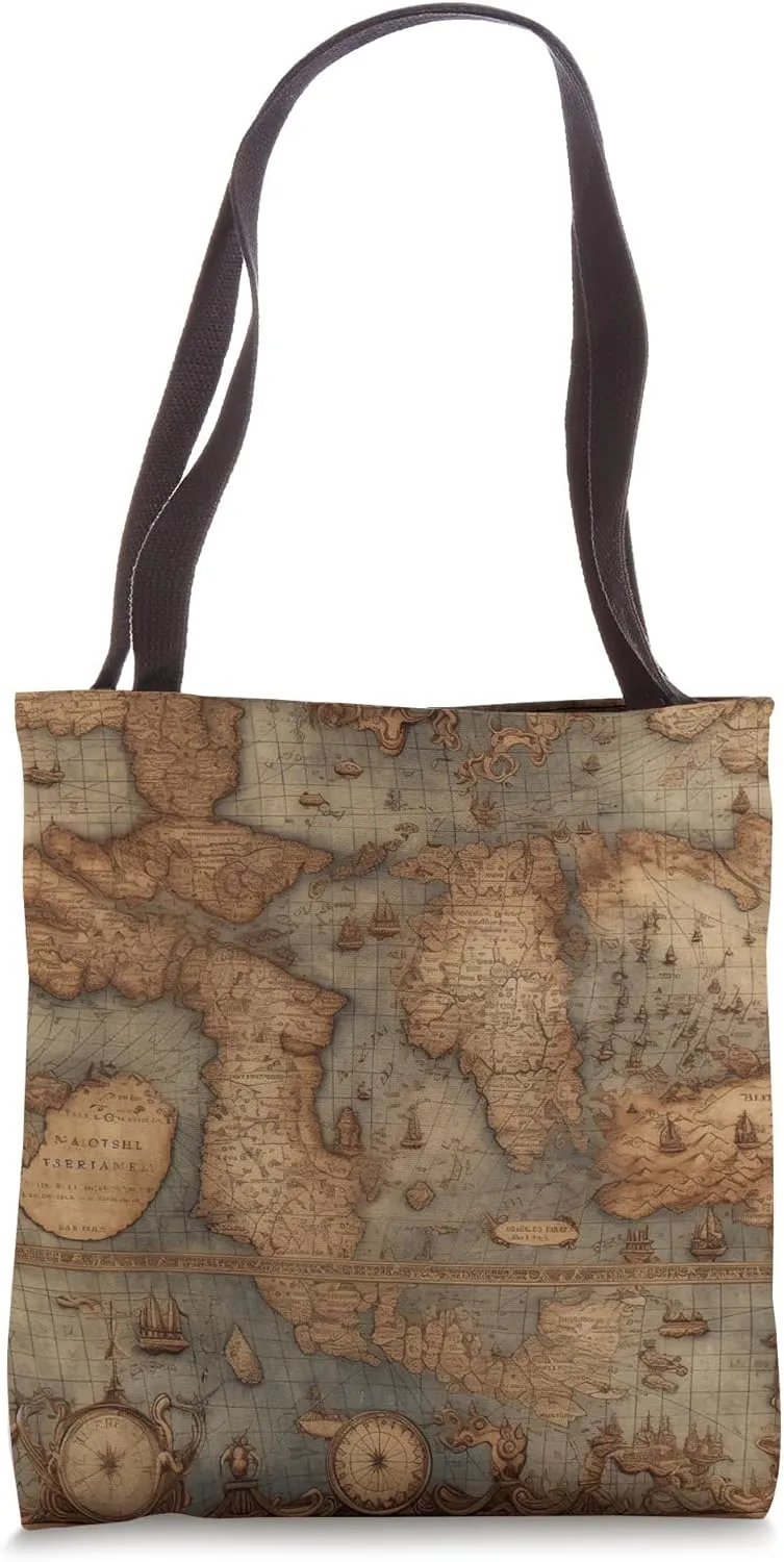 Ancient Map antique earth depiction steampunk victorian Tote Bag
