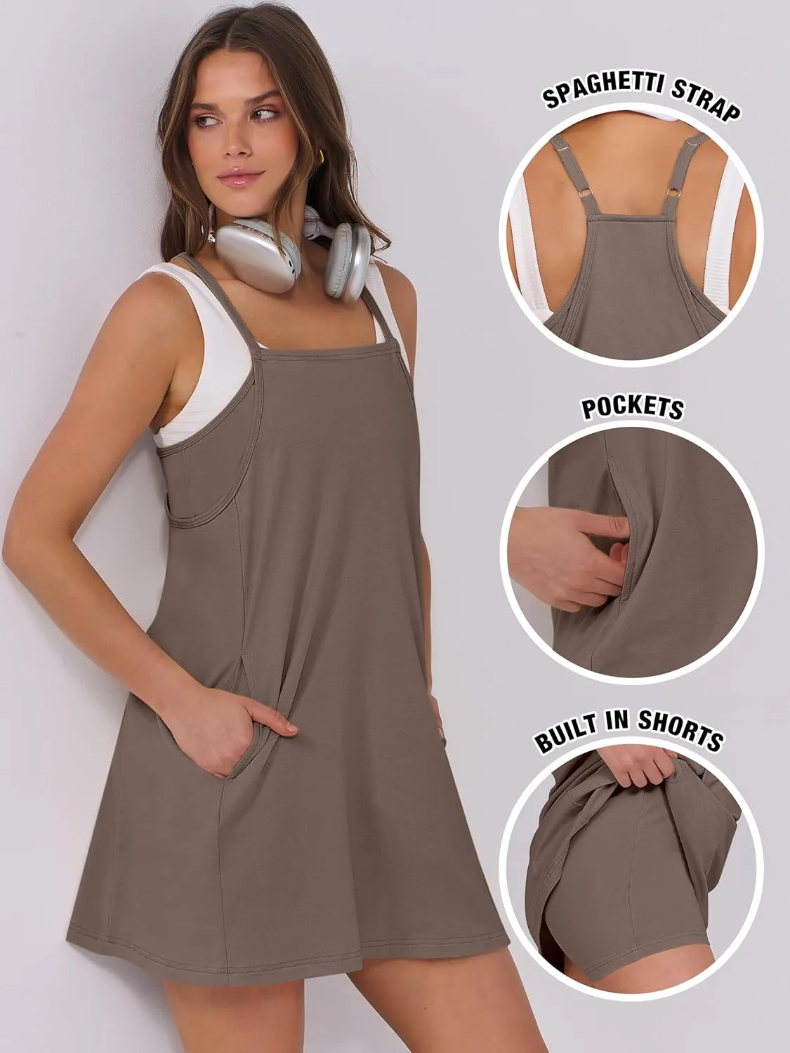 ANRABESS Womens Tennis Dress 2025 Trendy Summer Casual Loose Athletic Workout Exercise Golf Mini Romper Dress Built in Shorts