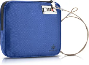 Anti-Theft Locking Beach Bag, 9x7.5-inch Portable Beach Safe for Securing Your Valuables and Phone – Blue