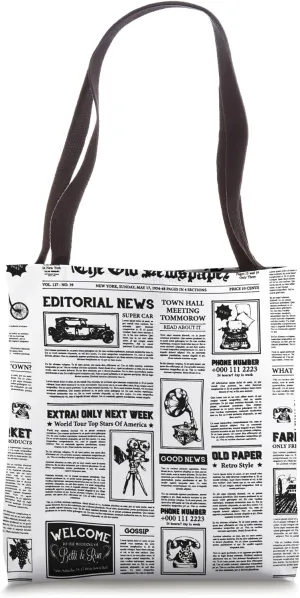 antique 1920 flapper old newspaper vintage black white retro Tote Bag