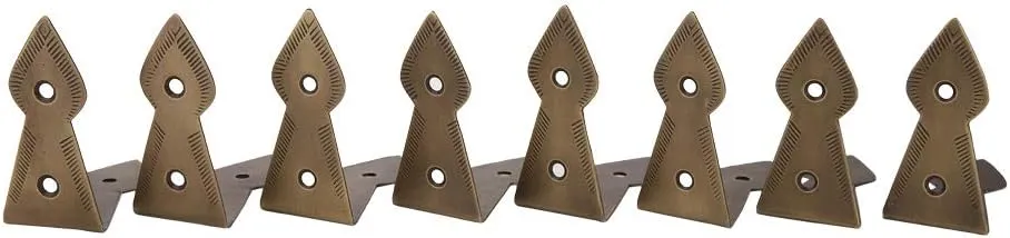 Antique Brass Trunk Corner Protectors – Set of 8