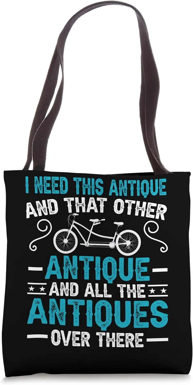 Antique Dealer Old Penny Farthing Bicycle Auction House Tote Bag