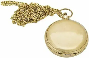 Antique Finish Brass Push Button Compass with Wooden Box Nautical Collectible Golden Compass Gift Pack of 2