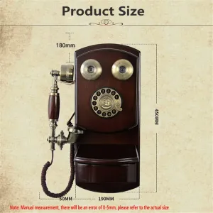 Antique Telephone Wall-Mounted Retro Old Fashioned Landline Telephone