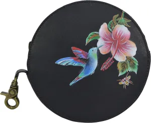 Anuschka Women's Original Hand Painted Genuine Vegetable Tanned Leather Round Coin Purse