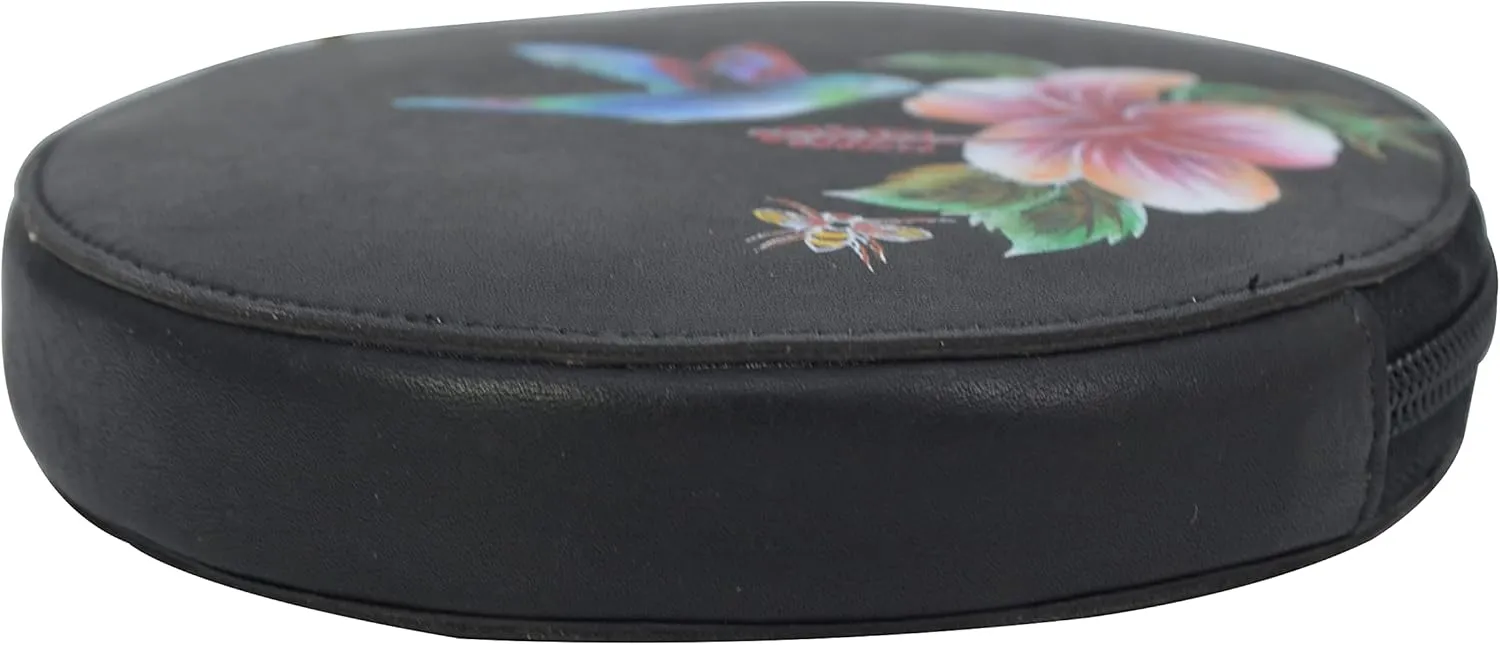 Anuschka Women's Original Hand Painted Genuine Vegetable Tanned Leather Round Coin Purse