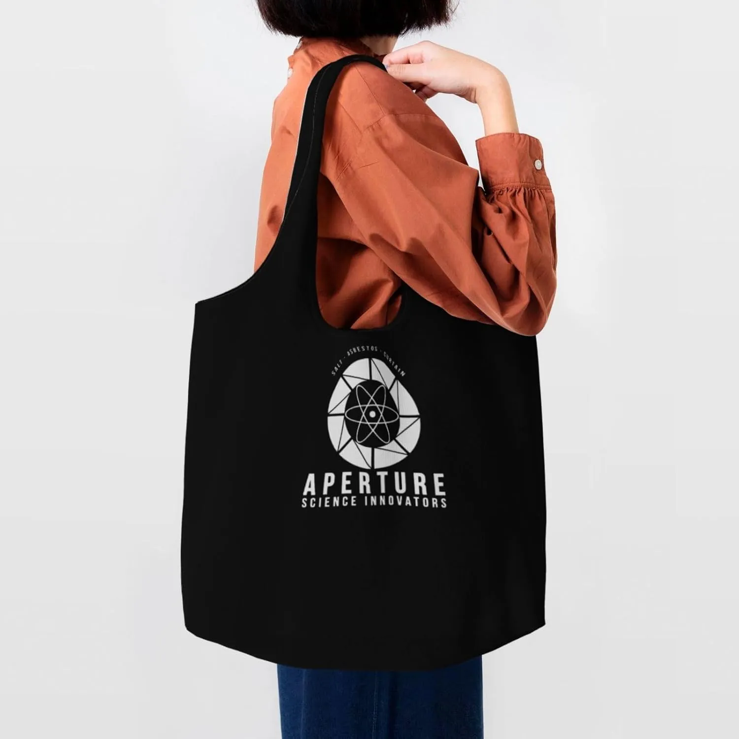 Aperture Science Innovators Canvas Tote Bags Women'S Large-Capacity Bag