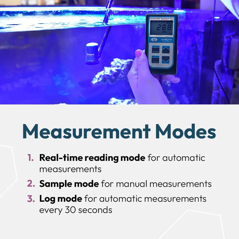 Apogee Instruments MQ-510 Full-Spectrum Quantum PAR Meter, for Underwater/Reef Tank Precision Light Measurement - All Light Sources Including LEDs