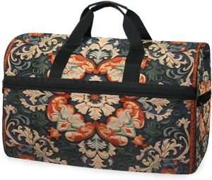 Arabian Arabic Pattern 2 Travel Duffel Bag Luggage Sports Gym Bags With Shoes Compartment Large Capacity Lightweight Duffle Bag For Men Women