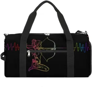 Archery Bow Archer Girl Heartbeat Gym Bag for Men Women Lightweight Duffel Bag Sports Workout Bag for Travel Yoga