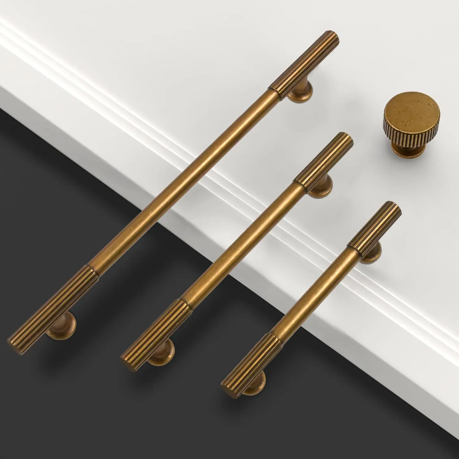 Asidrama 10 Pack 3 Inch(76mm) Antique Brass Cabinet pulls Kitchen Cabinet Handles, Cabinet Pulls Kitchen Cabinet Hardware for Cupboard Drawer Pulls