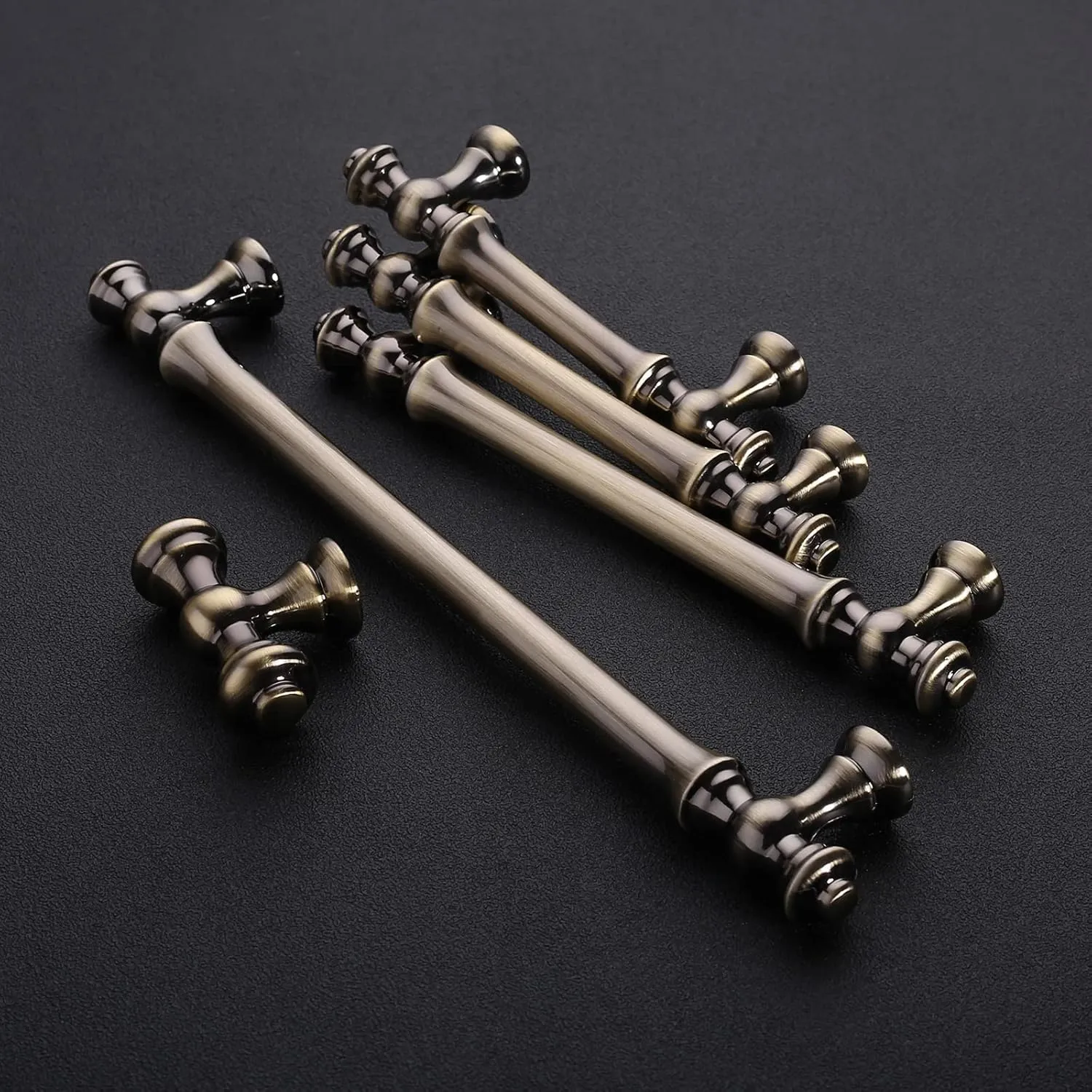 Asidrama 6 Pack 7.5 Inch(192mm) Brushed Antique Brass Kitchen Cabinet Handles, Gold Cabinet Pulls Kitchen Cabinet Hardware for Cupboard Drawer Pulls
