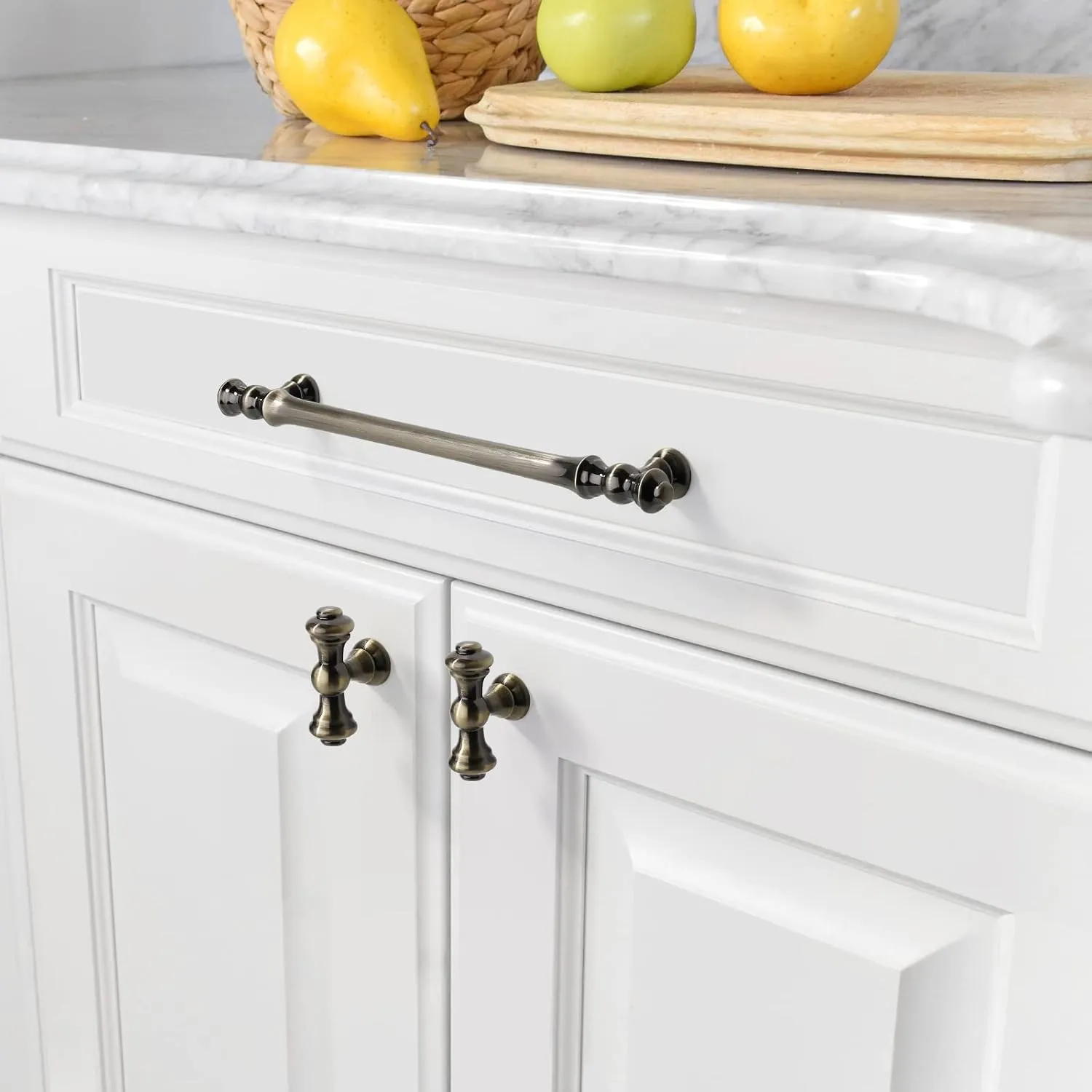 Asidrama 6 Pack 7.5 Inch(192mm) Brushed Antique Brass Kitchen Cabinet Handles, Gold Cabinet Pulls Kitchen Cabinet Hardware for Cupboard Drawer Pulls