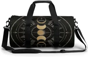 Astronomical Phenomenon Map of Solar Eclipse And Lunar Eclipse Art Large Capacity Cylindrical Fitness Bag, Hand-held Fitness Bag