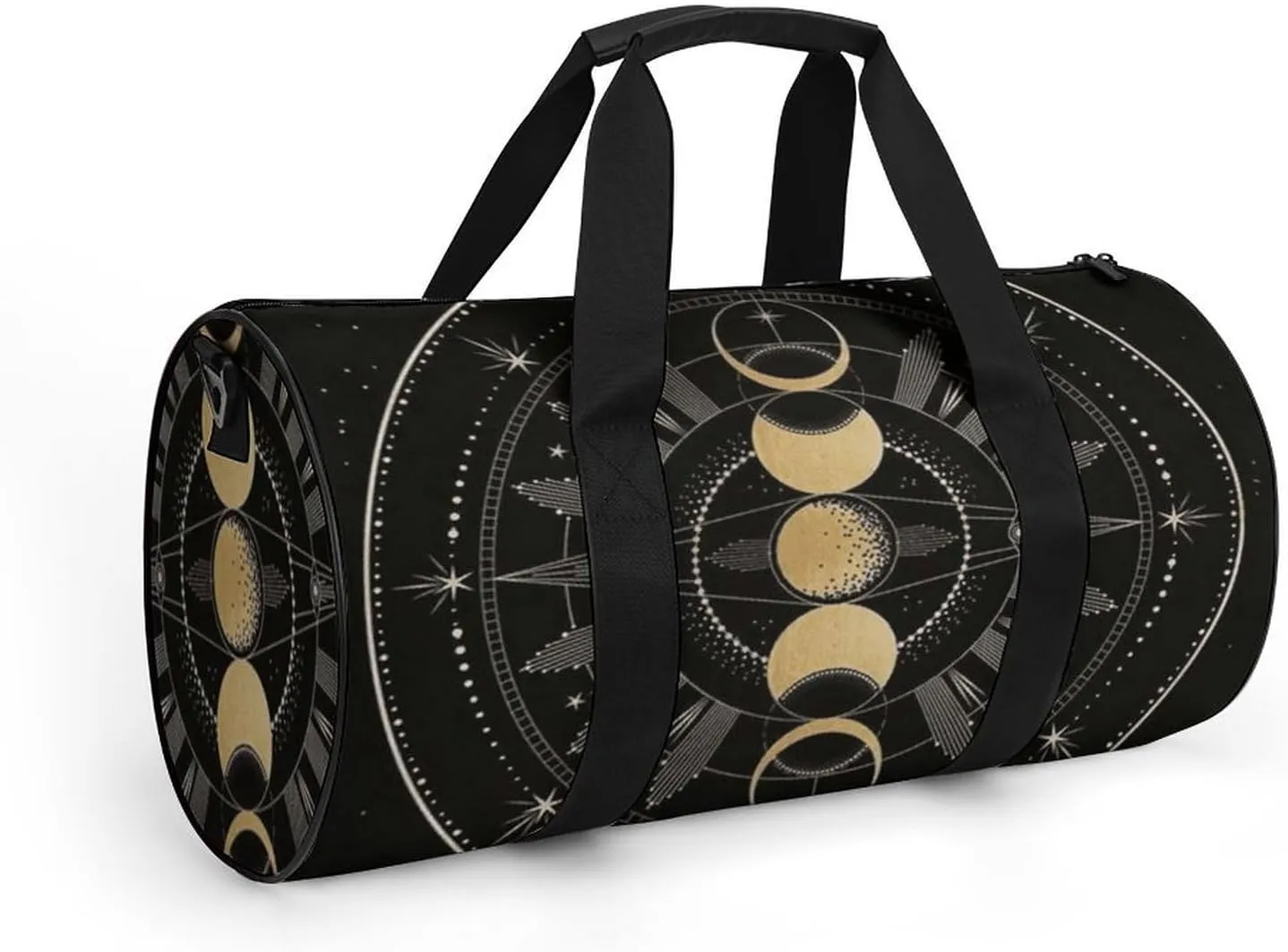 Astronomical Phenomenon Map of Solar Eclipse And Lunar Eclipse Art Large Capacity Cylindrical Fitness Bag, Hand-held Fitness Bag