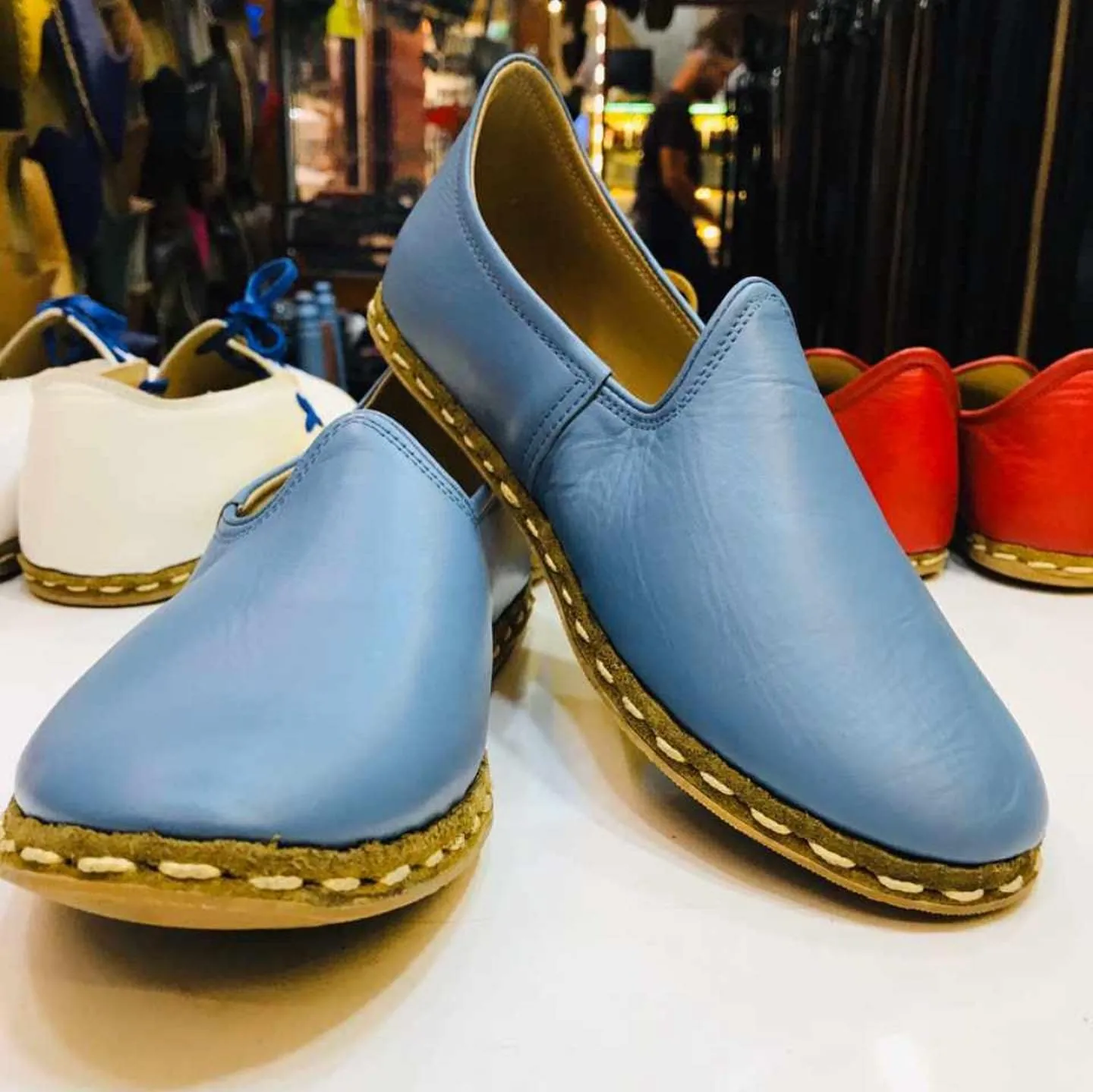 Authentic 100% Handmade Genuine Leather Women's Turkish Carik Slippers - Lightweight - Breathable (7.5, Camel Nubuck)