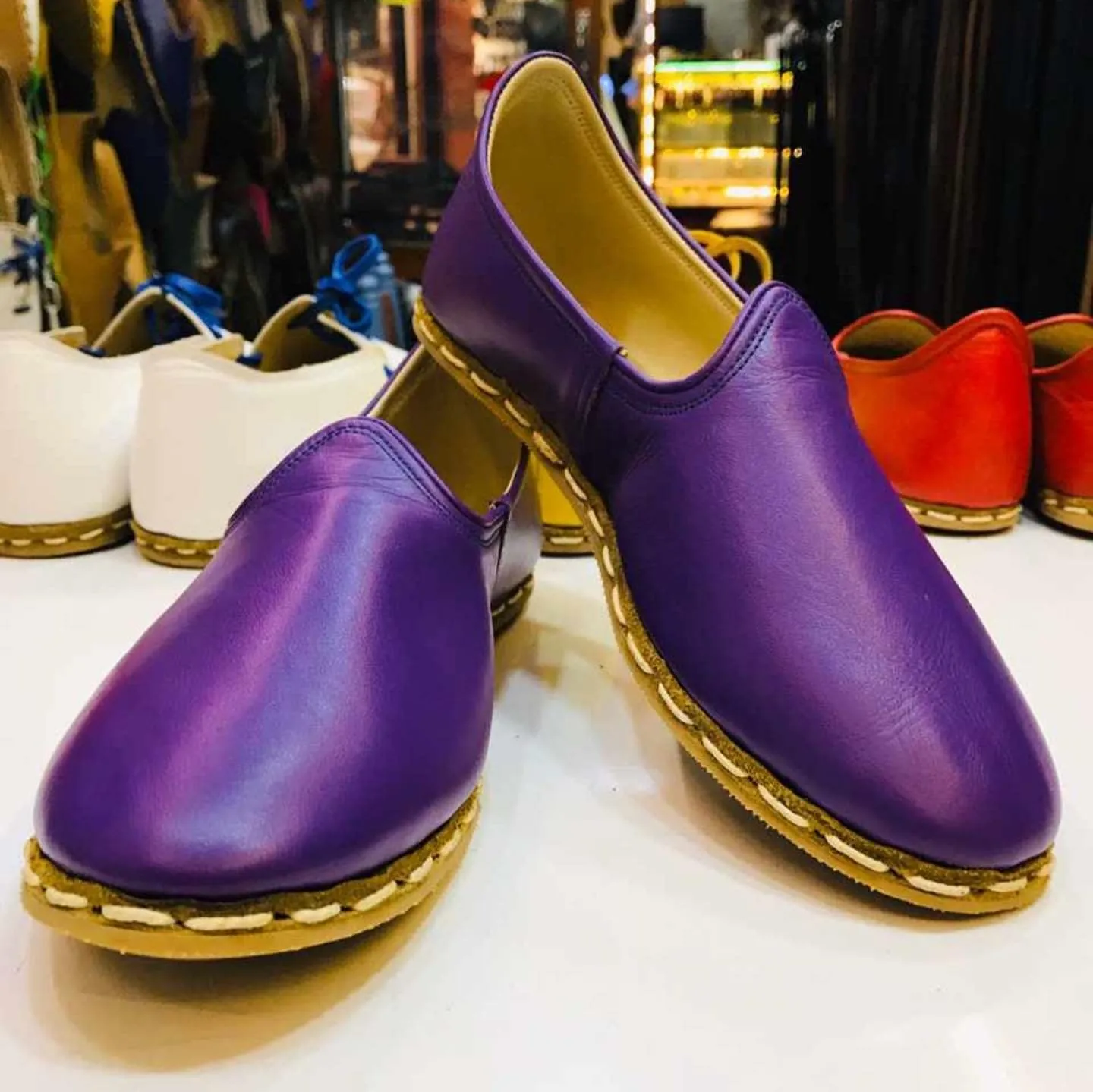 Authentic 100% Handmade Genuine Leather Women's Turkish Carik Slippers - Lightweight - Breathable (7.5, Camel Nubuck)