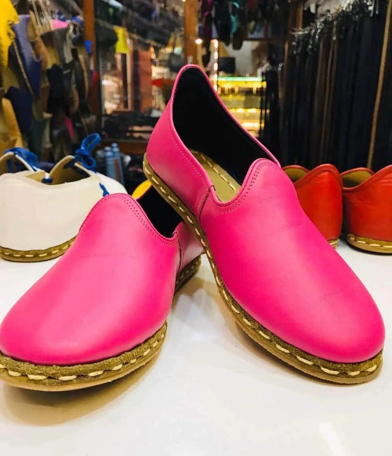 Authentic 100% Handmade Genuine Leather Women's Turkish Carik Slippers - Lightweight - Breathable (7.5, Camel Nubuck)
