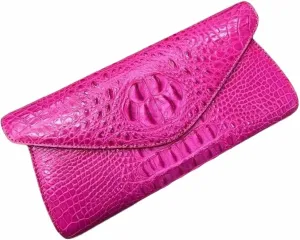 Authentic Crocodile Skin Women's Envelop Clutch Genuine Alligator Leather Lady Chain Purse Bag Female Cross Shoulder Bag