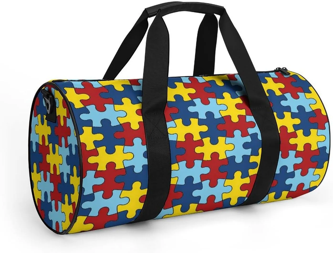 AUTISM AWARANESS Large Capacity Portable Cylindrical Fitness Bag