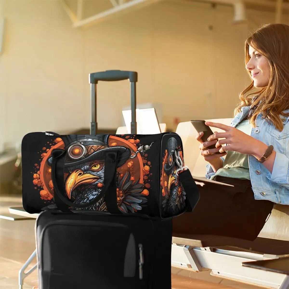 Autumn Heritage Turkey Travel Duffel Bag for Women Men Waterproof Foldable Overnight Weekender Bag Large Capacity Sports Gym Bag