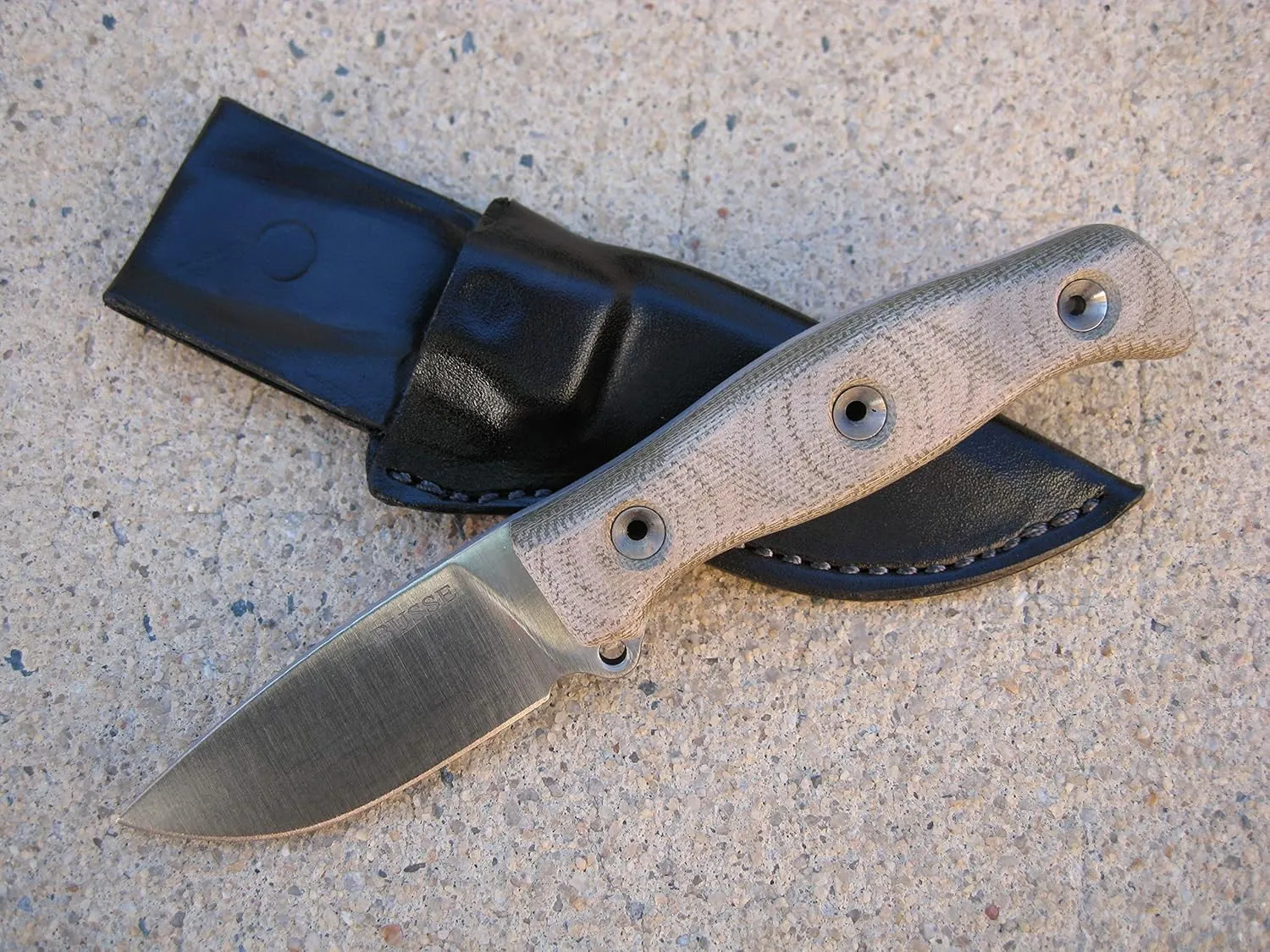 Azula Gun Holsters Busse Combat Whiskey Warden Knife Custom Molded Leather Sheath Black USA
