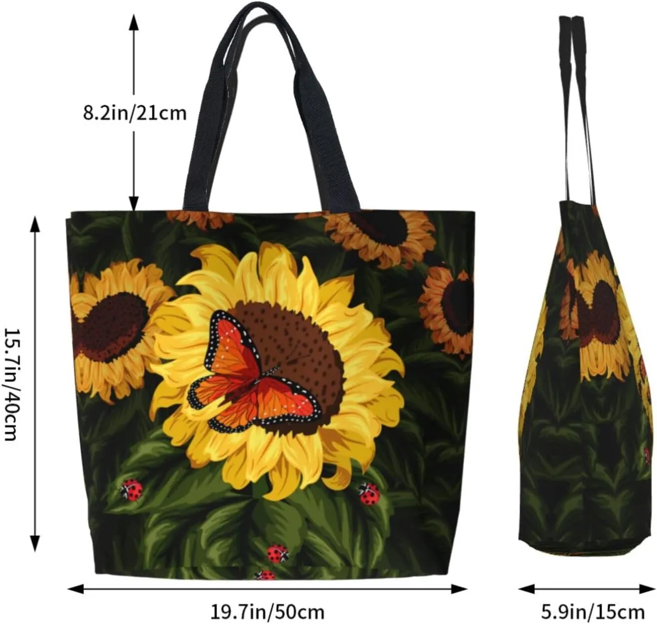 Baby Chicks Reusable Grocery bags Big Capacity Shopping Bag Canvas Shoulder Tote Handbag for Women Girls