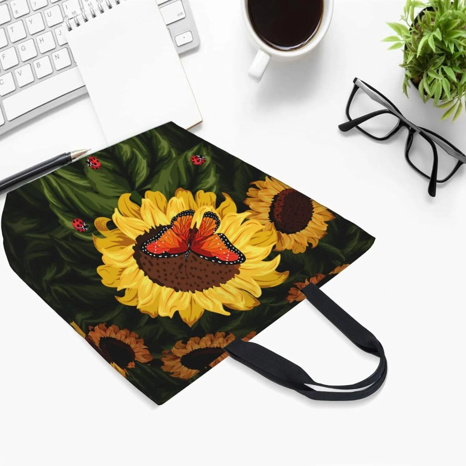 Baby Chicks Reusable Grocery bags Big Capacity Shopping Bag Canvas Shoulder Tote Handbag for Women Girls