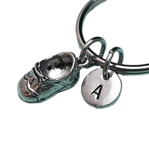 Baby shoe keychain, baby shoe charm, baby keychain, personalized keychain, initial keychain, customized keychain, monogram