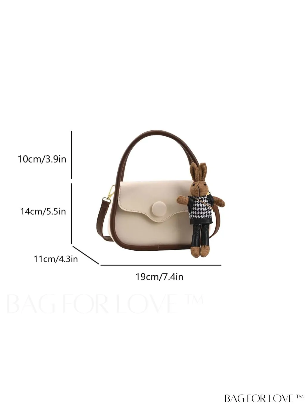 BagForLove - Chic Color Contrast Womens Diagonal Shoulder Bag with Portable Charm