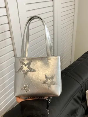 BagForLove - Chic PU Star Decor Crossbody Bag: Fashionable, Lightweight Handbag for Stylish Women
